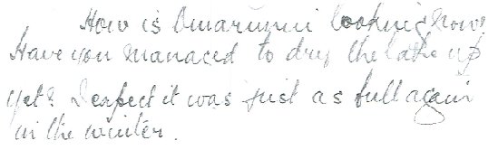 Joseph to Kinross White excerpt 1917 re lake Te Rotokare.